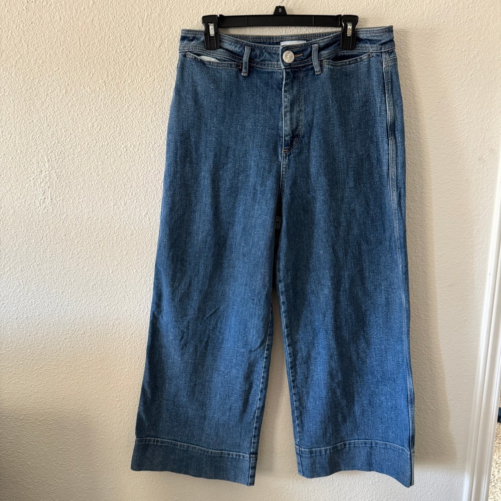 LOFT Curvy High Waist Wide Leg Jeans Women 30/10 Medium Wash